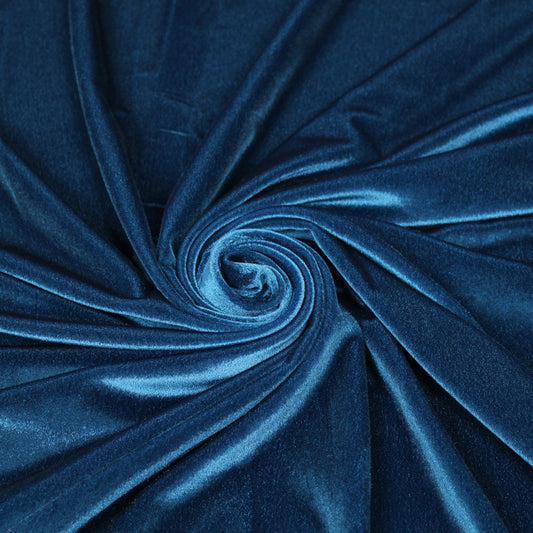 Tissu maille velours - bleu de prusse - photo 1/4 | So Tissus