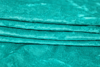 Tissu maille velours frappé - turquoise - photo 2/4 | So Tissus