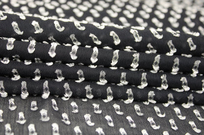 Tissu plumetis - noir et blanc - photo 2/6 | So Tissus