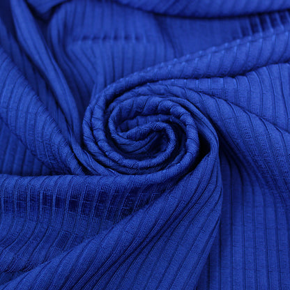 Tissu maille côtelé - bleu électrique - photo 1/4 | So Tissus