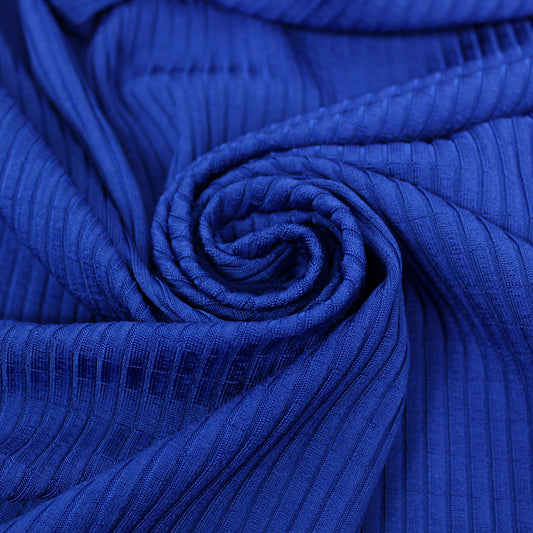 Tissu maille côtelé - bleu électrique - photo 1/4 | So Tissus