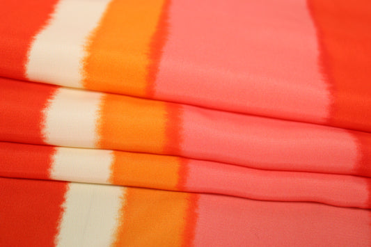 Tissu viscose - à rayures - ton orange - photo 2/5 | So Tissus