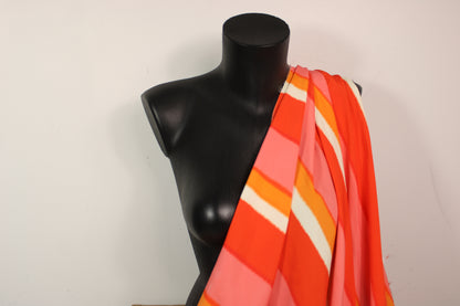 Tissu viscose - à rayures - ton orange - photo 3/5 | So Tissus