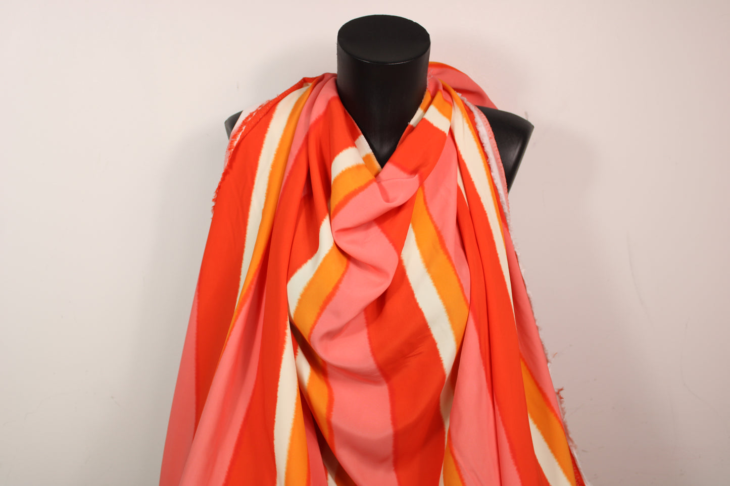 Tissu viscose - à rayures - ton orange - photo 4/5 | So Tissus