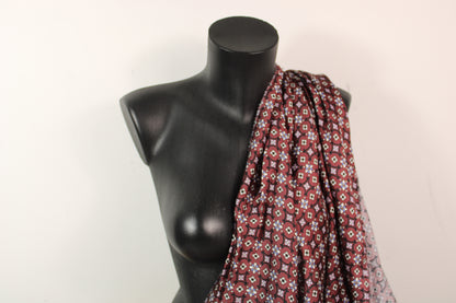 Tissu satin de viscose - imprimé baroque - ton bourgogne - photo 3/5 | So Tissus