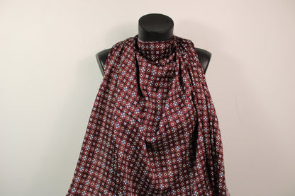 Tissu satin de viscose - imprimé baroque - ton bourgogne - photo 4/5 | So Tissus