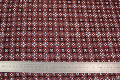 Tissu satin de viscose - imprimé baroque - ton bourgogne - photo 5/5 | So Tissus