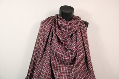 Tissu twill de soie - imprimé baroque - ton bourgogne - photo 4/5 | So Tissus