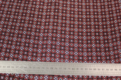 Tissu twill de soie - imprimé baroque - ton bourgogne - photo 5/5 | So Tissus
