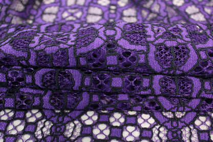 Tissu dentelle - violet et noir - photo 2/5 | So Tissus