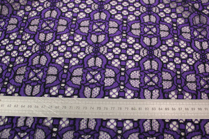 Tissu dentelle - violet et noir - photo 5/5 | So Tissus