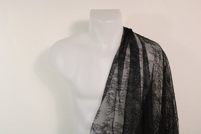 Tissu dentelle - motif fleuri - noir - photo 3/5 | So Tissus