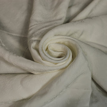 Tissu viscose - effet brodé petite fleur  - blanc