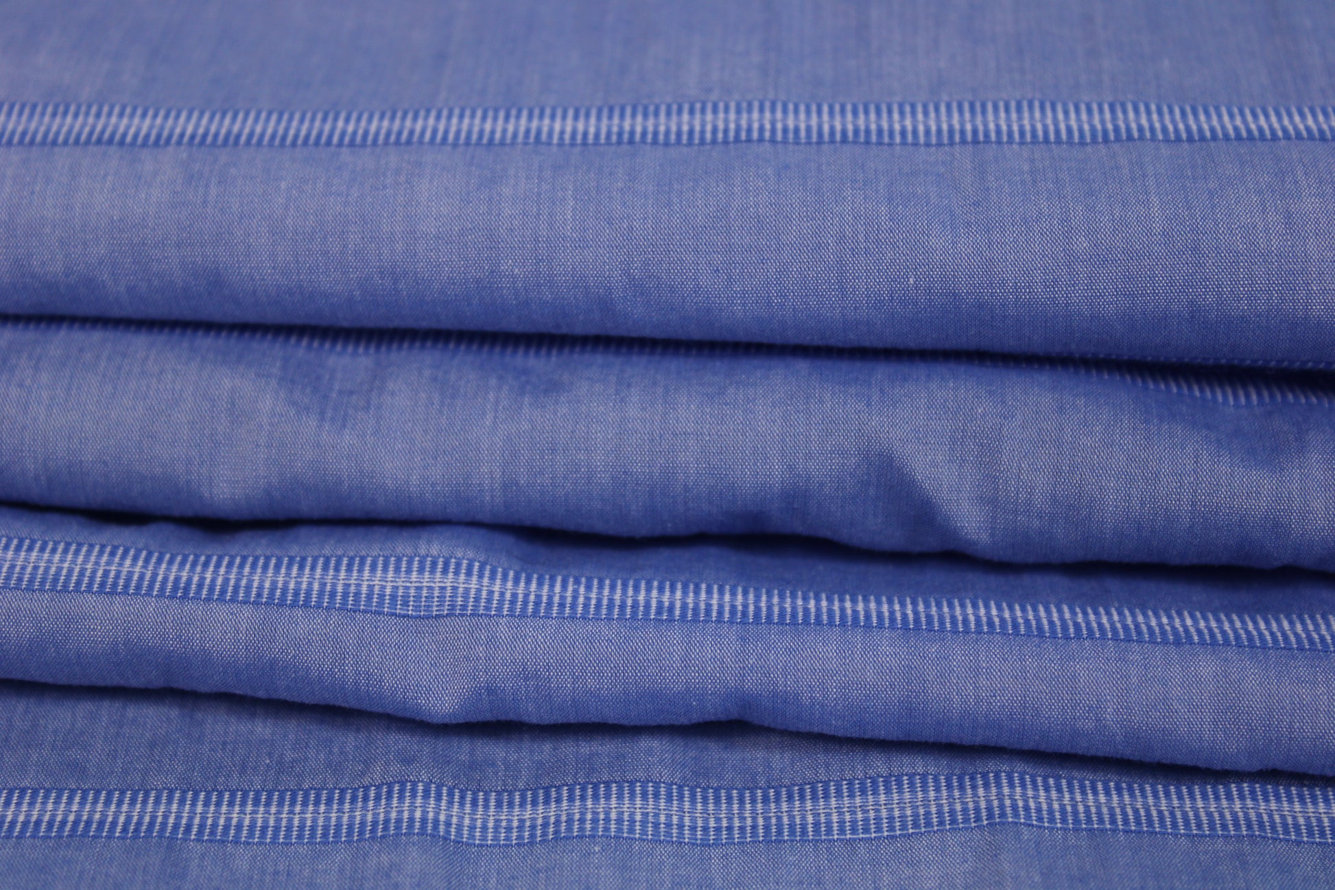 Tissu popeline coton - à rayure - bleu pastel - photo 2/5 | So Tissus