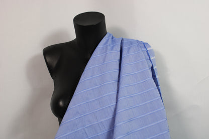 Tissu popeline coton - à rayure - bleu pastel - photo 3/5 | So Tissus