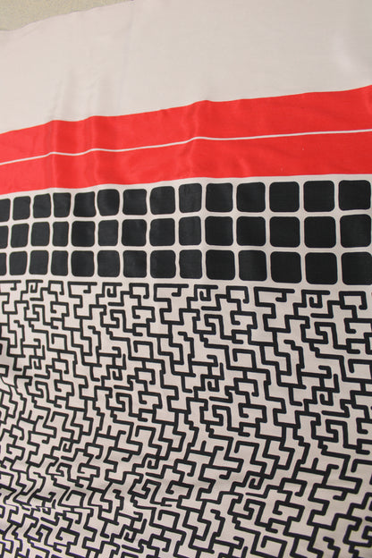 Tissu crêpe de chine 100% soie - imprimé géométrique - noir et blanc - photo 5/5 | So Tissus