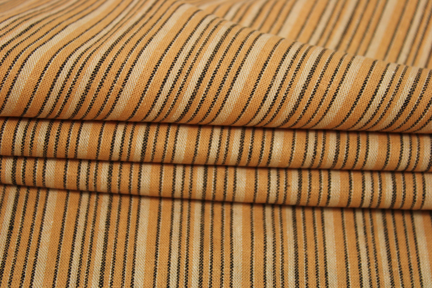 Tissu lin - à rayures - ton orangé - photo 2/4 | So Tissus