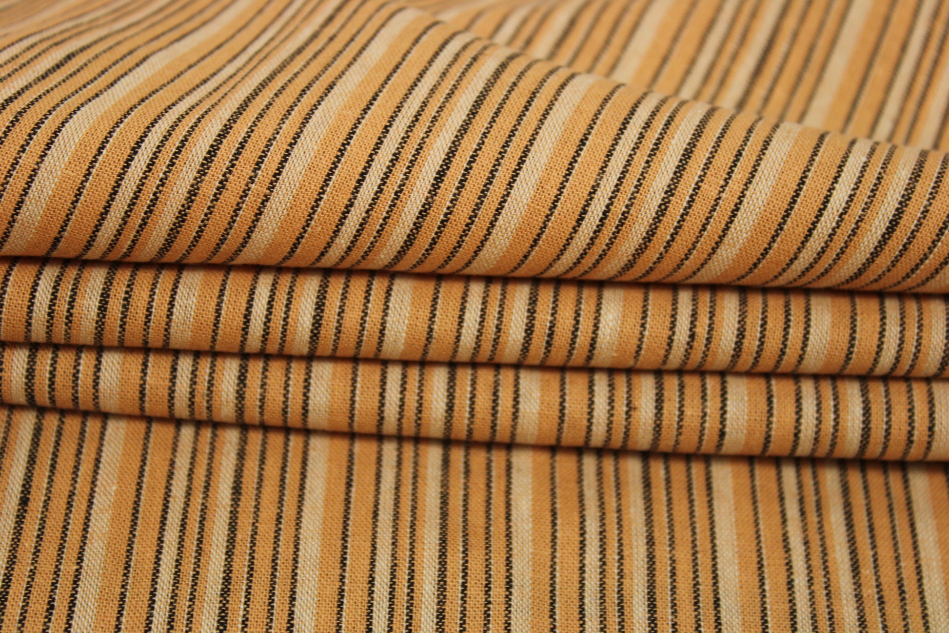 Tissu lin - à rayures - ton orangé - photo 2/4 | So Tissus