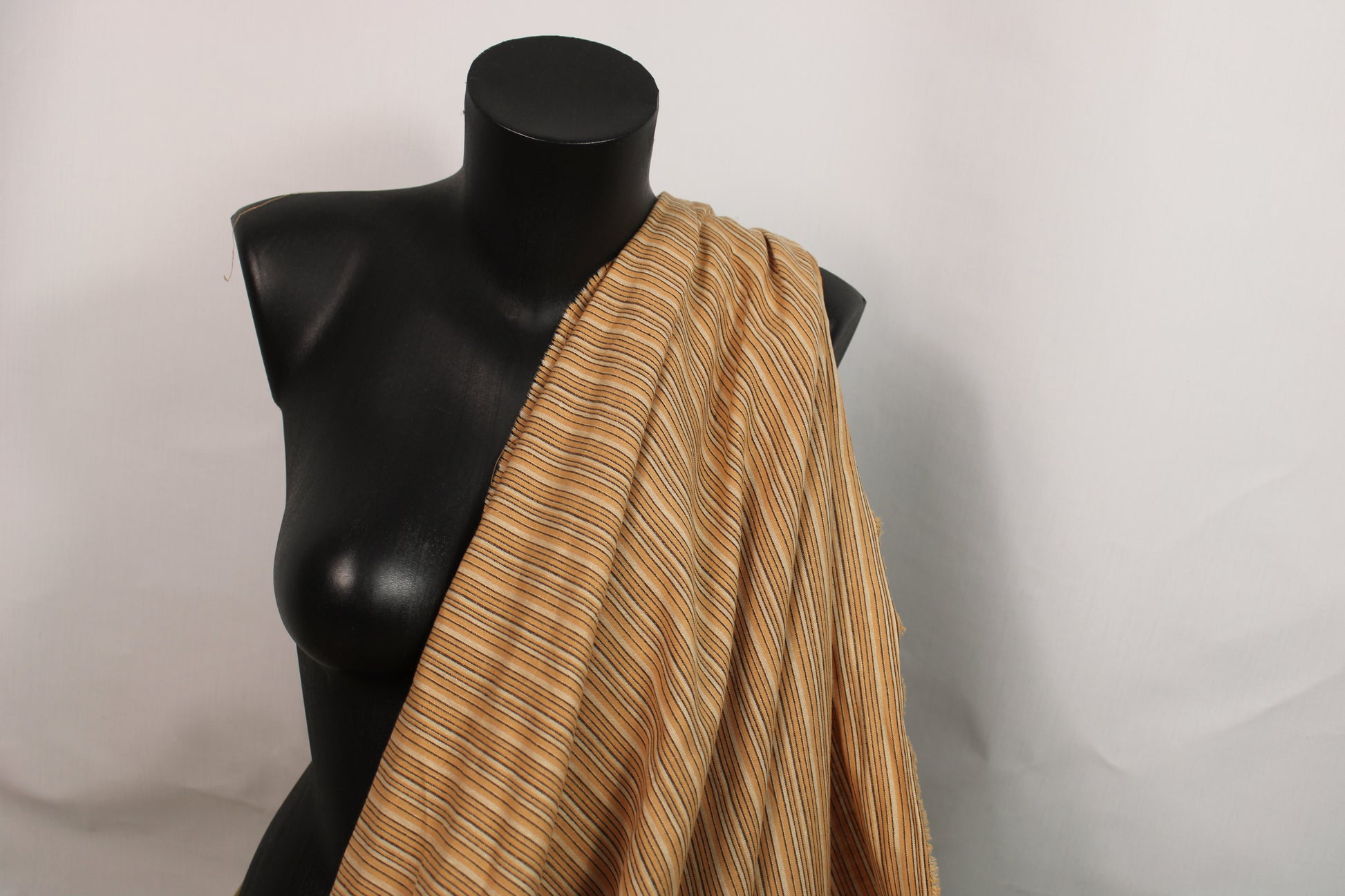 Tissu lin - à rayures - ton orangé - photo 3/4 | So Tissus