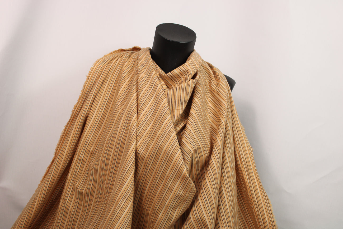 Tissu lin - à rayures - ton orangé - photo 4/4 | So Tissus