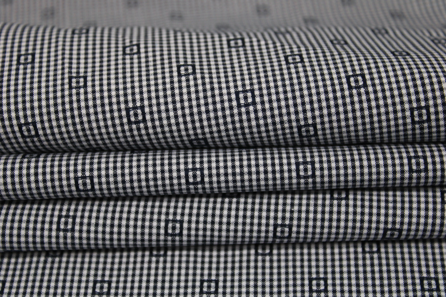 Tissu popeline de coton - à petits carreaux - bleu marine et blanc - photo 2/5 | So Tissus