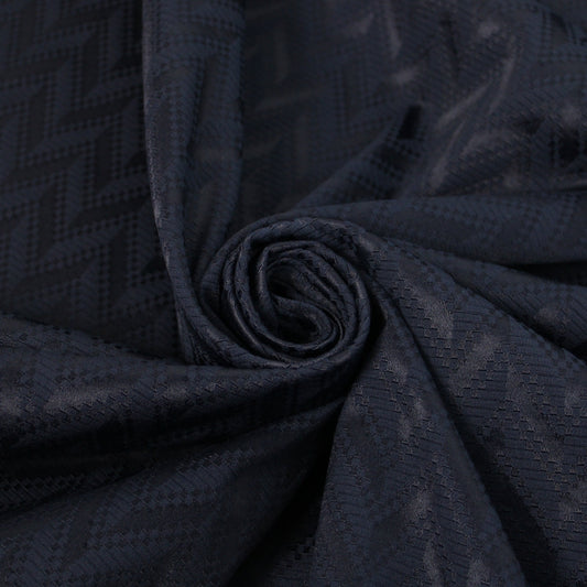 Tissu brocart - motif chevron - bleu marine - photo 1/4 | So Tissus