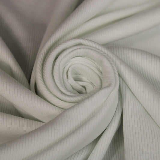 Tissu maille côtelé - blanc - photo 1/4 | So Tissus