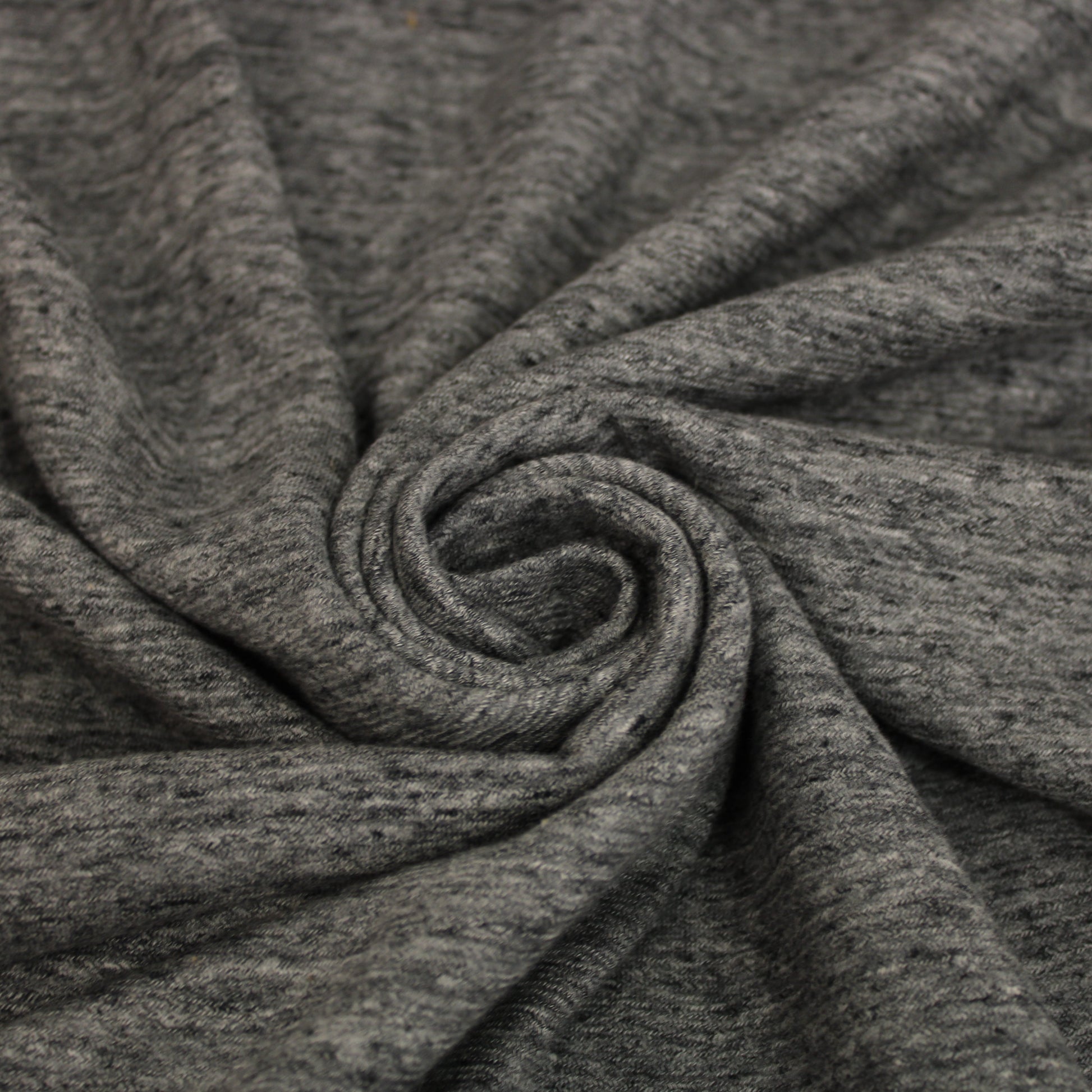 Tissu jersey molletonné - gris chiné foncé - photo 1/4 | So Tissus