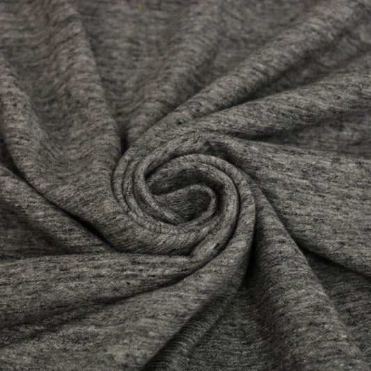 Tissu jersey molletonné - gris chiné foncé - photo 1/4 | So Tissus