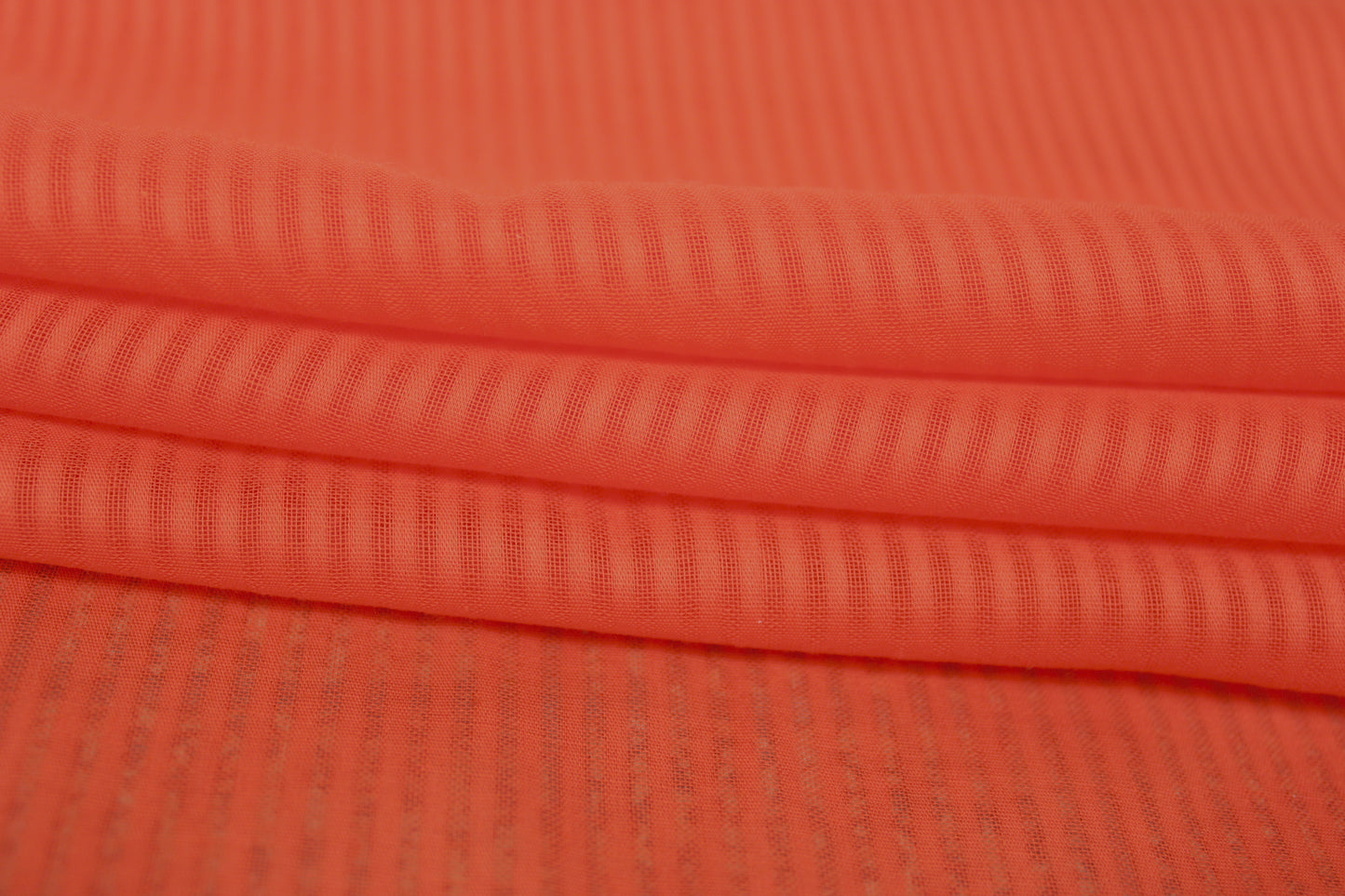 Tissu voile de coton - à rayures - orange vif - photo 2/4 | So Tissus
