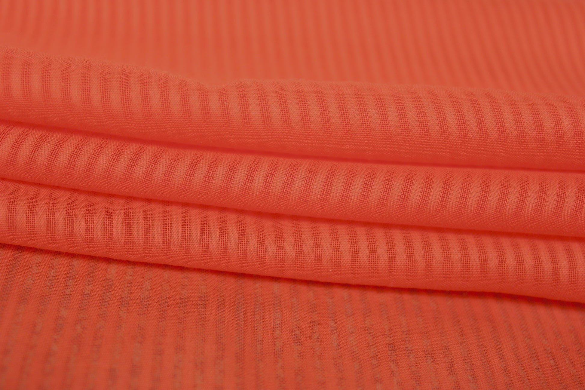 Tissu voile de coton - à rayures - orange vif - photo 2/4 | So Tissus