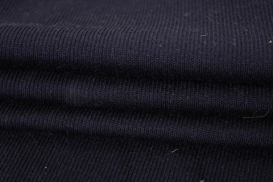 Tissu maille côtelé - bleu marine - photo 2/4 | So Tissus