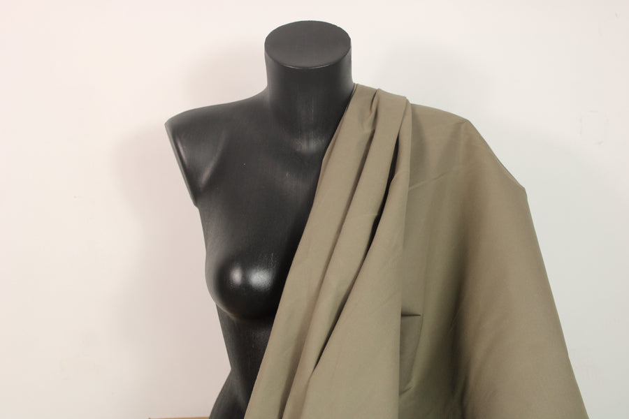 Tissu gabardine imperméable - kaki gris