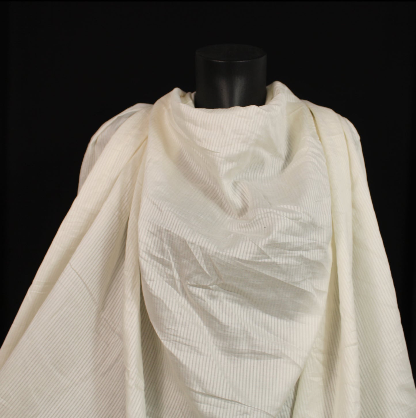 Tissu voile de coton - à rayures - écru - photo 4/4 | So Tissus