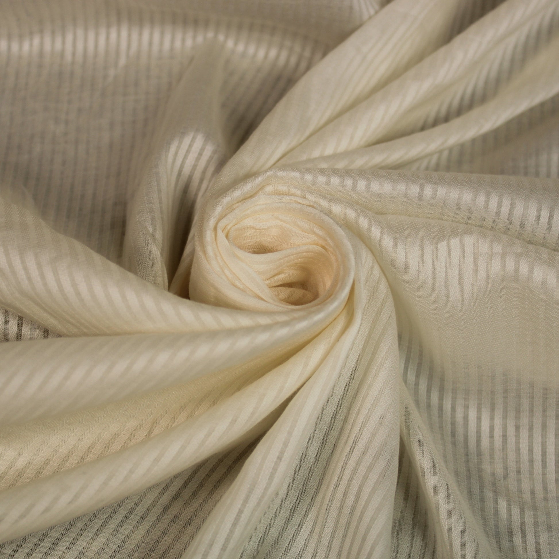 Tissu voile de coton - à rayures - écru - photo 1/4 | So Tissus