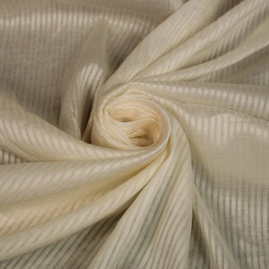 Tissu voile de coton - à rayures - écru - photo 1/4 | So Tissus