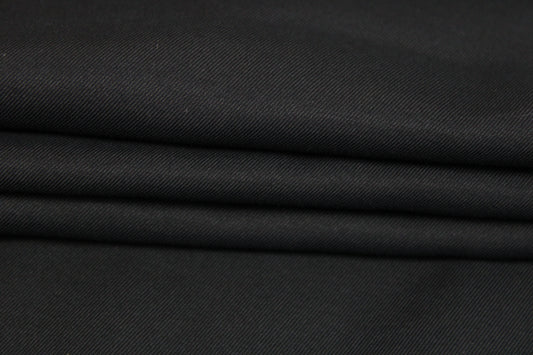 Tissu twill de soie et coton - noir - photo 2/4 | So Tissus
