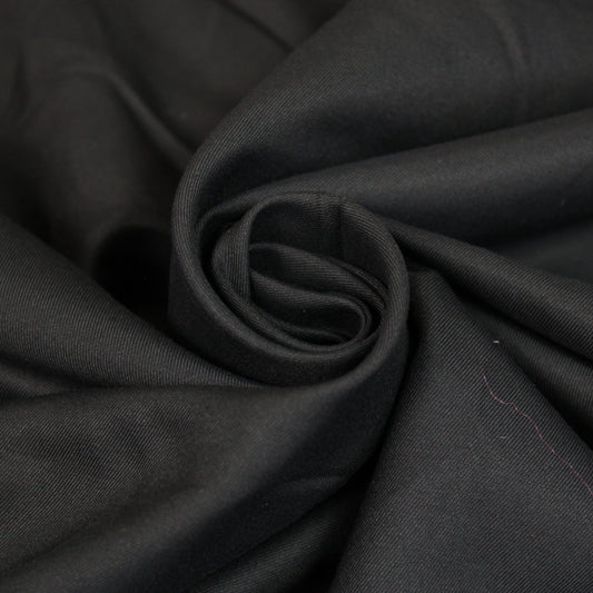 Tissu twill de soie et coton - noir - photo 1/4 | So Tissus