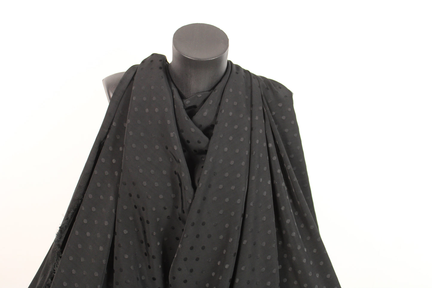 Tissu crêpe viscose - à pois - noir - photo 4/5 | So Tissus