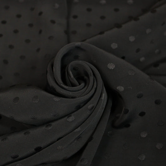 Tissu crêpe viscose - à pois - noir - photo 1/5 | So Tissus