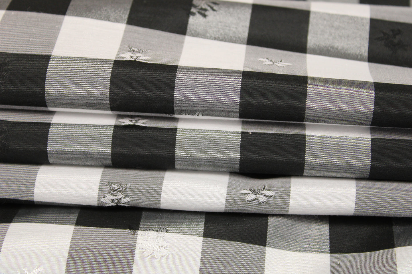 Tissu popeline de coton - à carreaux - noir et blanc - photo 2/5 | So Tissus