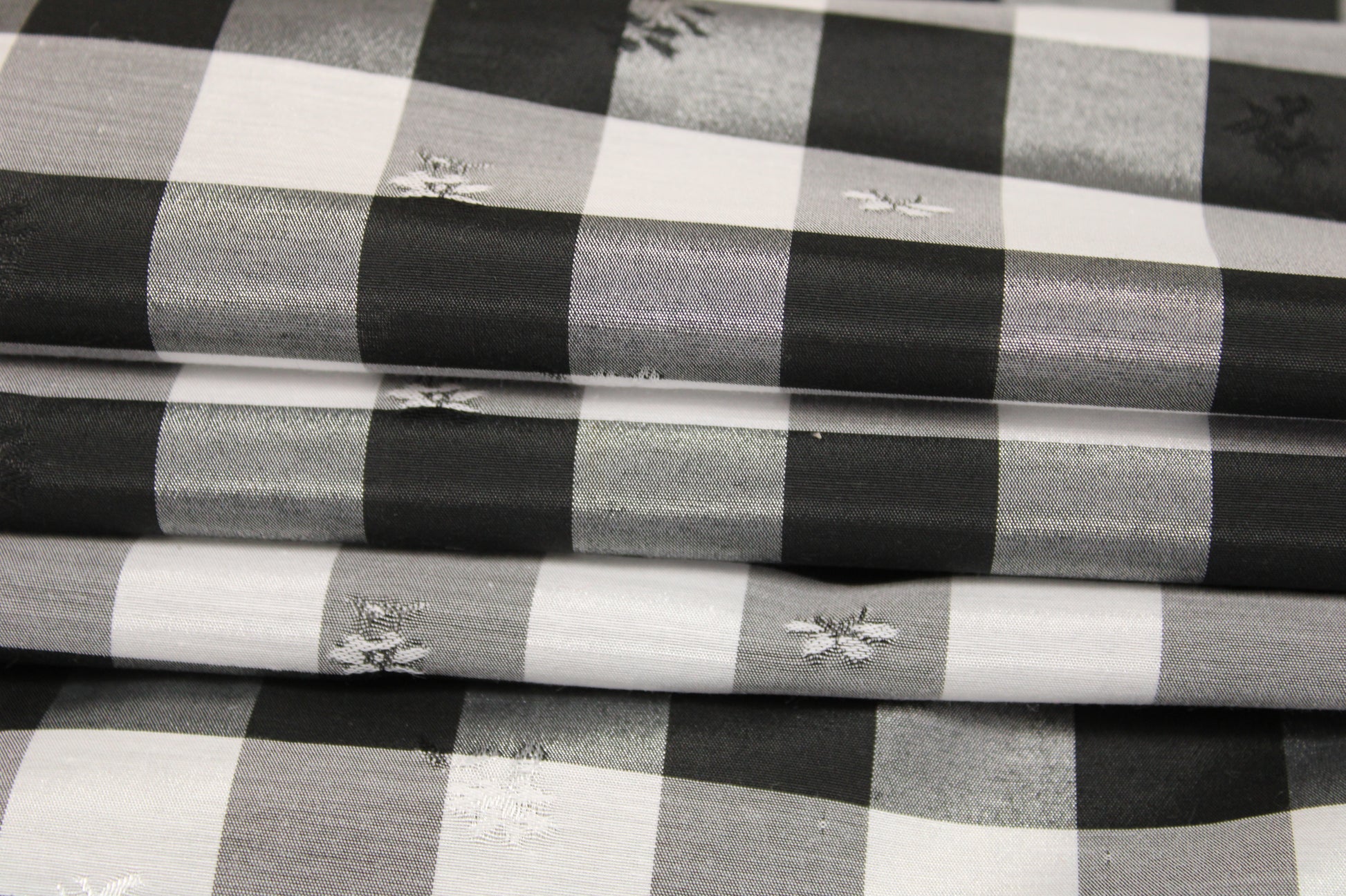 Tissu popeline de coton - à carreaux - noir et blanc - photo 2/5 | So Tissus