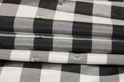 Tissu popeline de coton - à carreaux - noir et blanc - photo 2/5 | So Tissus