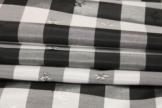 Tissu popeline de coton - à carreaux - noir et blanc - photo 2/5 | So Tissus