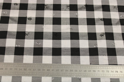 Tissu popeline de coton - à carreaux - noir et blanc - photo 5/5 | So Tissus