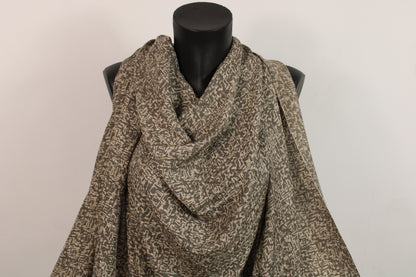 Tissu crêpe de chine 100% soie - imprimé tacheté - gris et beige - photo 4/5 | So Tissus
