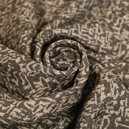 Tissu crêpe de chine 100% soie - imprimé tacheté - gris et beige - photo 1/5 | So Tissus