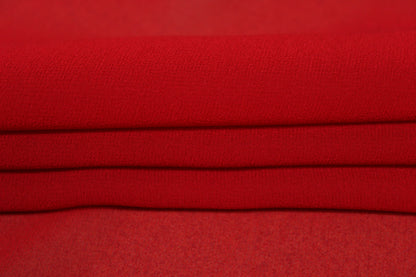 Tissu crêpe georgette de soie - rouge - photo 2/4 | So Tissus