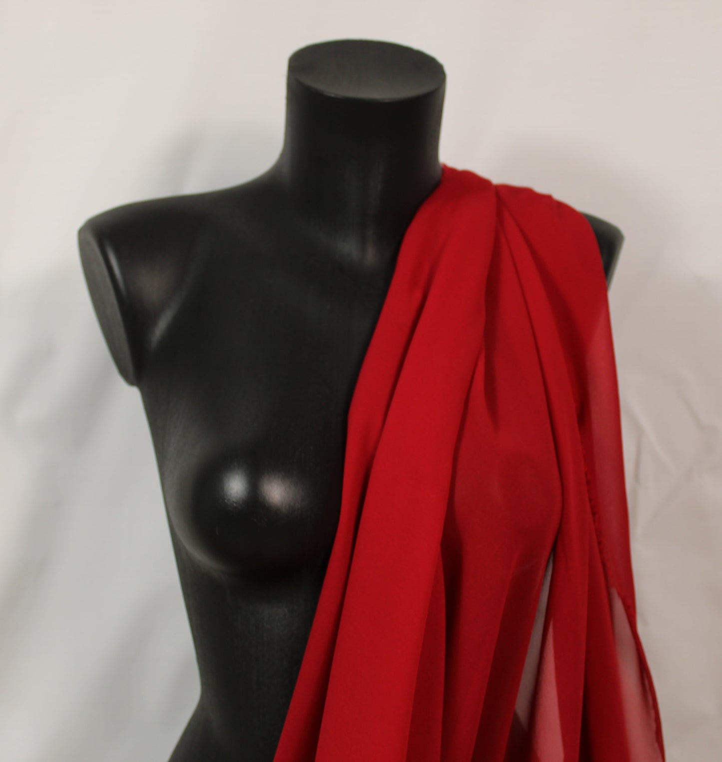 Tissu crêpe georgette de soie - rouge - photo 3/4 | So Tissus