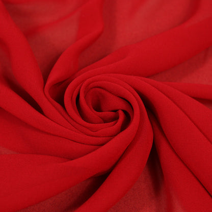 Tissu crêpe georgette de soie - rouge - photo 1/4 | So Tissus